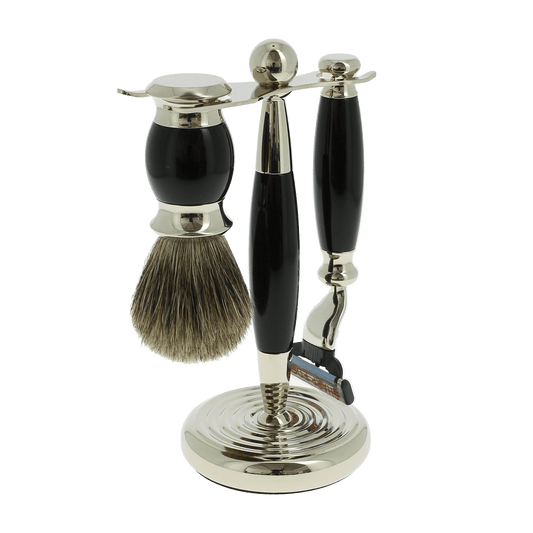 Vulfix Edwardian  Pitch Black Shaving set suitable for Mach 3